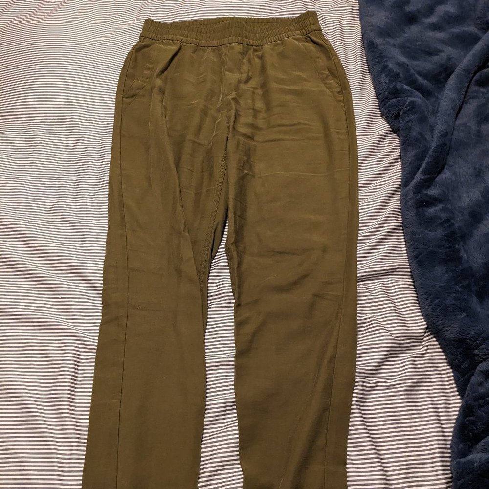 Old Navy Women’s Arboretum Green High-Waisted Twill Jogger Pants (Small Tall)